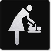 Pictogram Baby verschoonruimte - pictogrammen - zwart -  deurbordje - 10 x 10 cm - zelfklevend - vierkant