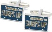 Manchetknopen - Surfs Up California Surfer Blauw Geel