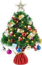 Best4uNL® Kunstkerstboom, 50 cm, met dichte takken, bladeren, decoratie, led-lichtstrips voor Kerstmis