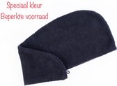 Tulips Luxe XL Haarhanddoek 29x75 CM - Sneldrogend - 100% gekamd Katoen 550 gr/m2 - Zwart