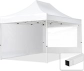 3x4,5m easy up partytent vouwtent  2 zijwanden (met panoramavensters) paviljoen PES300 stalen frame wit