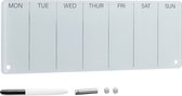 Navaris desktop magnetisch whiteboard weekplanner - Dagen van de week memobord met magneten en marker - Voor bureau op het werk of thuis