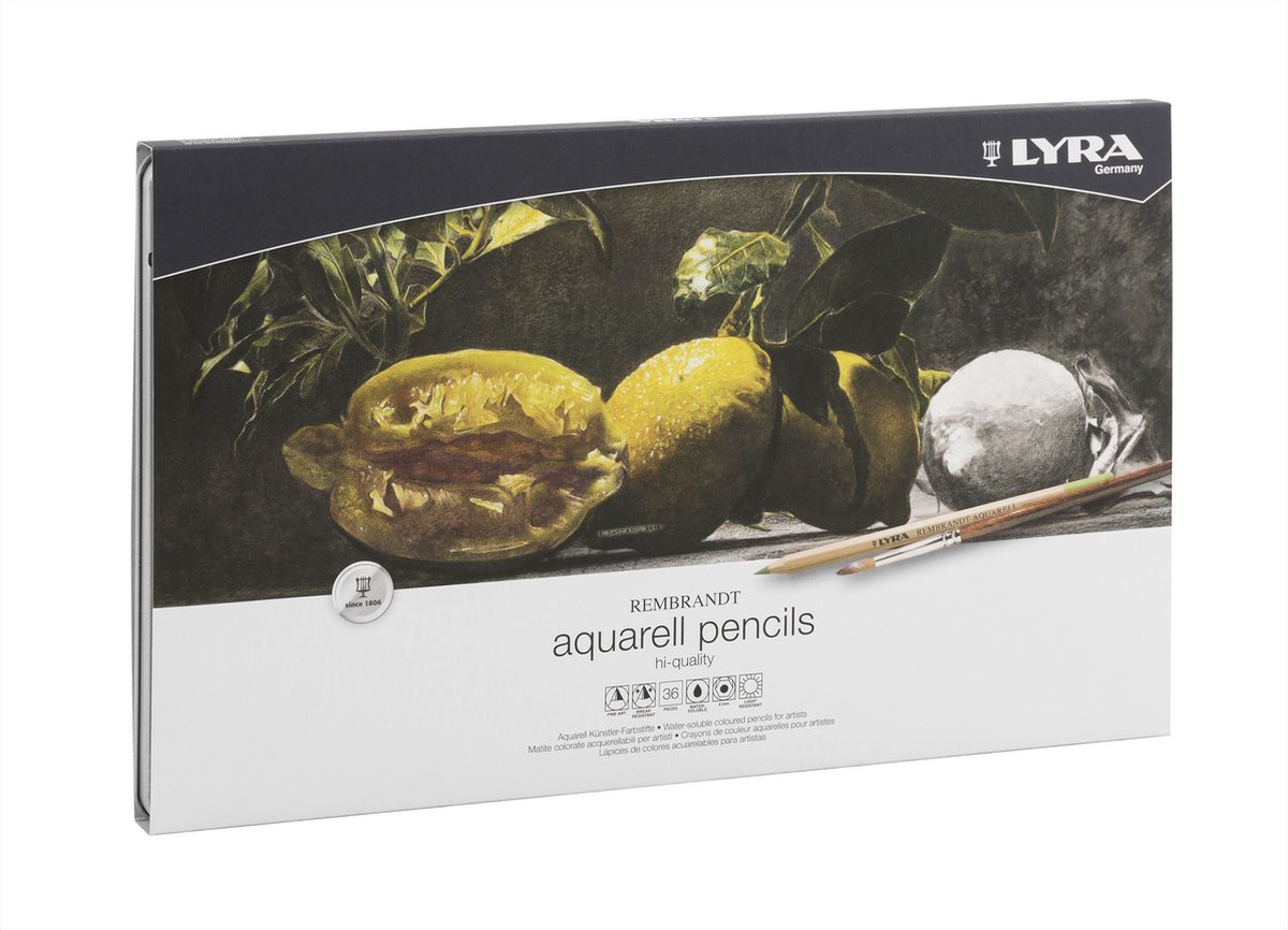 Lyra Potloden Rembrandt Aquarell in Metalen Doos - 36 kleuren