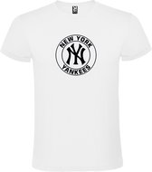 Wit T-Shirt met “ New York Yankees “ afbeelding Zwart Size M