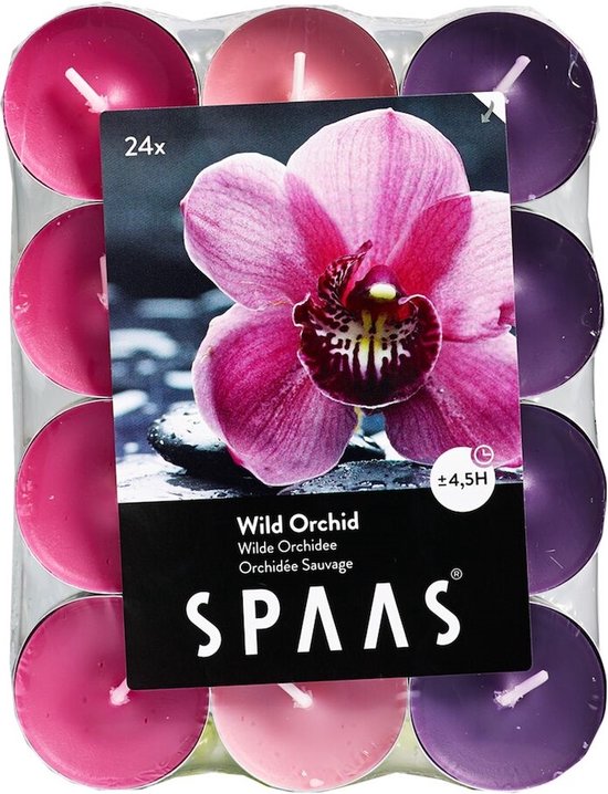 Bougies chauffe-plat parfumées Spaas - Orchidée sauvage - 24 pièces