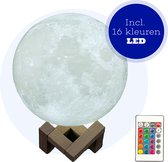 Maanlamp - Ø20cm - 16 Kleurenlamp met afstandsbediening - Discolamp Kinderen - Maanlampje - Kleurlamp – Sterrenlamp - Ledlamp