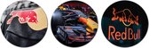 Forex Muurcirkel Set -  Set Formule 1 auto Verstappen - Set van 3 Wandcirkels met Ophangsystemen - 40x40x40