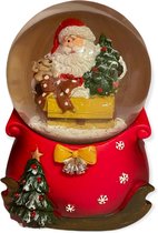 Wurm - Sneeuwbol - Kerst - Kerstman op arrenslee met beertje - Ø7 - 9 cm - Polyresin