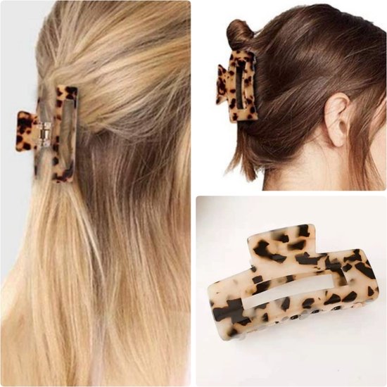 Pince à cheveux dames - Pince décorative de Luxe - Griffe rectangulaire  pour cheveux... | bol.com