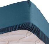 Livetti Twee Persoons Hoeslaken Fitted Sheet 160x200cm Percaline Blauw