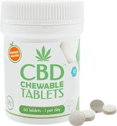 CBD Chewable Tablets - CBD Kauwtabletten met een heerlijke sinaasappelsmaak - CBD Sativa - 60 kauwtabletten/zuigtabletten met ieder 10 mg cannabidiol.