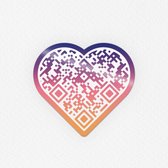 Qraphy | Hart Sticker | Twilight | Stuur deze Valentijn een Persoonlijke Videoboodschap! | 1 Afneembare QR-Code Sticker