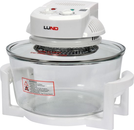 LUND Professional heteluchtoven 12 + 5L wit - Halogeen oven - Convectie oven...