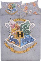 Grijze beddengoedset 230x220cm Hogwarts Harry Potter, OEKO-TEX gecertificeerd 230x220