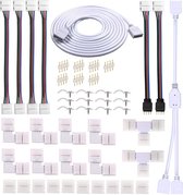 TRANSNECT - Led Strip Koppelstuk Kit- Led Strip Connector Kit – Soldeerloos - RGB - 4 pins - 10mm - 47 stuks