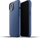 Mujjo - Full Leather Case iPhone 13 Hoesje - monaco blue