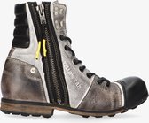 Yellow cab | Industrial 12-e light grey high lace up boot - black sole | Maat: 47
