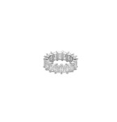 Glanzende zilveren kubus design ring - Ring met zirkonen - Maat 18 - Verzilverd - Dottillove