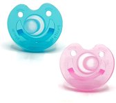 MijnNami Soothie Speen Duo Pak - Turquoise & Roze - Nicu - 100% Voedselgraad Siliconen - Newborn fopseen - 0-6 maanden