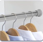 Eleganca uittrekbare kledingstang - telescopische kledingroede - Verchroomd - ophangen van kleding - uittrekbaar van 74 tot 115cm - inclusief kastroededragers