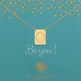 Heart to Get | Goudkleurige Kettingen | Initaal J | Letter ketting | Initialen ketting | Plaatje met initiaal en krans