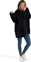 O'DADDY Hoodie deken zwart - unisex en one size fits all - fleece deken