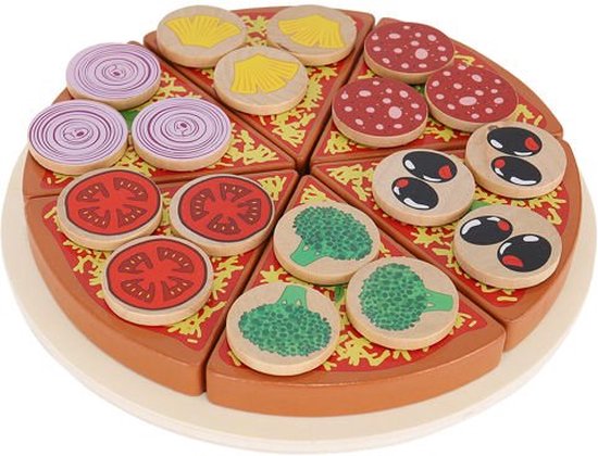 Houten pizza 27 onderdelen - Speelgoed voor jongens - Speelgoed meisjes bol.com