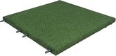 Terrastegels rubber | Groen | Per 1 m² | 4 stuks | 50x50cm | Pen/Gat | Dikte 3cm