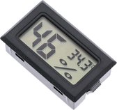 Vochtigheidsmeter - Hygrometer - Batterij Aangedreven - Binnen & Buiten - Thermometer - Zwart - Digitaal - Voor Planten
