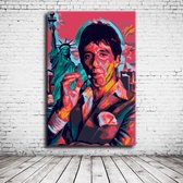 Pop Art Al Pacino Acrylglas - 90 x 60 cm op Acrylaat glas + Inox Spacers / RVS afstandhouders - Popart Wanddecoratie