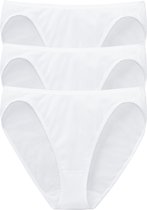 SCHIESSER Cotton Essentials dames rio slips (3-pack) - wit -  Maat: M