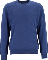 OLYMP modern fit trui wol - O-hals - jeansblauw -  Maat: M