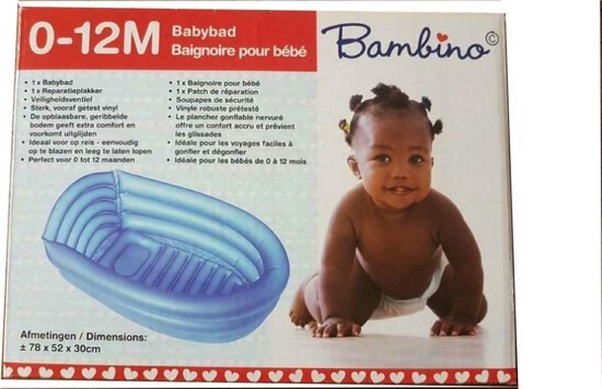 Bambino Opblaasbaar Babybad grijs ideaal voor op reis | bol.com