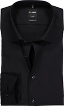 OLYMP Luxor modern fit overhemd - zwart zonder borstzak - Strijkvrij - Boordmaat: 39