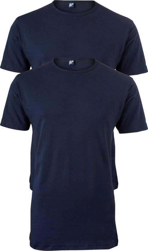 Alan Red - Derby O-Hals T-Shirt Navy (2Pack) - Heren - Maat L - Regular-fit