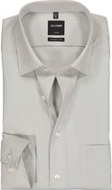 OLYMP Luxor modern fit overhemd - licht grijs - Strijkvrij - Boordmaat: 42