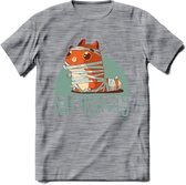 Kat murrmy T-Shirt Grappig | Dieren katten halloween Kleding Kado Heren / Dames | Animal Skateboard Cadeau shirt - Donker Grijs - Gemaleerd - XL