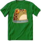 Kikkker vriend T-Shirt Grappig | Dieren reptielen Kleding Kado Heren / Dames | Animal Skateboard Cadeau shirt - Donker Groen - 3XL