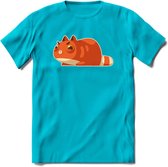 Schattige kat klaar voor aanval T-Shirt Grappig | Dieren katten Kleding Kado Heren / Dames | Animal Skateboard Cadeau shirt - Blauw - XL