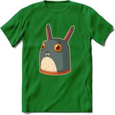 Konijn T-Shirt Grappig | Dieren konijnen Kleding Kado Heren / Dames | Animal Skateboard Cadeau shirt - Donker Groen - 3XL