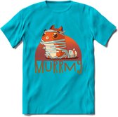 Kat murrmy T-Shirt Grappig | Dieren katten halloween Kleding Kado Heren / Dames | Animal Skateboard Cadeau shirt - Blauw - L