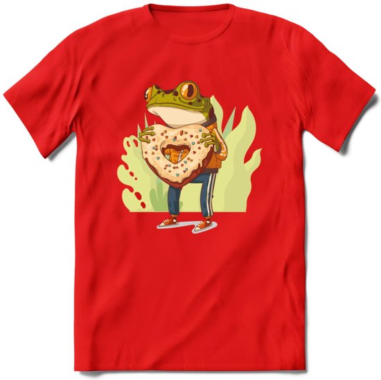 Valentijn kikker T-Shirt Grappig | Dieren Valentijnsdag Kleding Kado Heren / Dames | Animal Skateboard Cadeau shirt - Rood - S