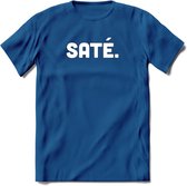 Sate - Snack T-Shirt | Grappig Verjaardag Kleding Cadeau | Eten En Snoep Shirt | Dames - Heren - Unisex Tshirt | - Donker Blauw - S