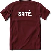 Sate - Snack T-Shirt | Grappig Verjaardag Kleding Cadeau | Eten En Snoep Shirt | Dames - Heren - Unisex Tshirt | - Burgundy - S