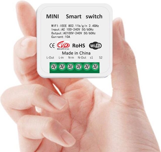 CVD Mini slimme WiFi inbouwschakelaar | Smart Switch | 16A