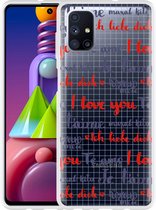Hoesje Geschikt voor Samsung Galaxy M51 I Love you