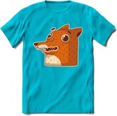 Friendly fox T-Shirt Grappig | Dieren vos Kleding Kado Heren / Dames | Animal Skateboard Cadeau shirt - Blauw - XL