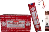 2 pakjes met 15 gram - Wierook - Wierookstokjes - Incense sticks - Dragon's Blood - Drakenbloed + 5 Mini Wierookstokjes + Gelukspoppetje