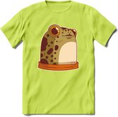 Blije kikker T-Shirt Grappig | Dieren reptielen Kleding Kado Heren / Dames | Animal Skateboard Cadeau shirt - Groen - L