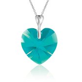 Montebello Ketting Mila HZ461 - Swarovski® Hart - 925 Zilver Gerhod. - Ø18mm - 45cm